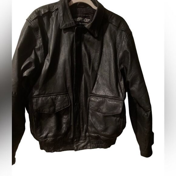 UNIK Black Leather Riding Jacket Size Large - Picture 1 of 16